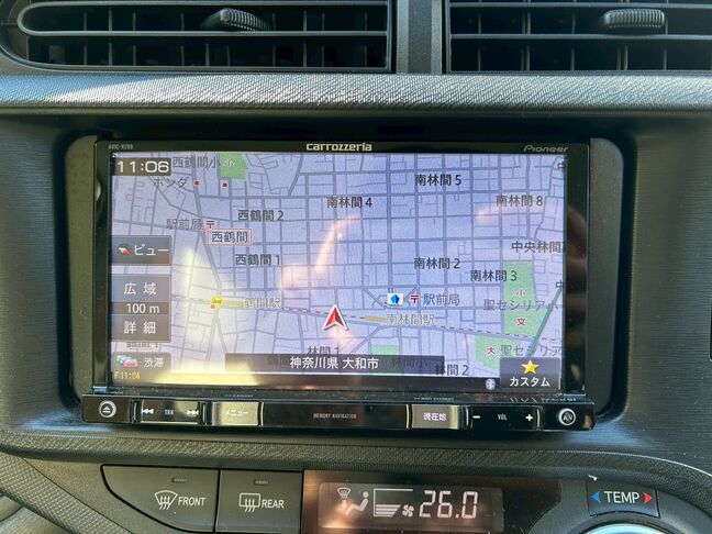 便利なナビゲーション付き！初めての道も安心です。【アクア】